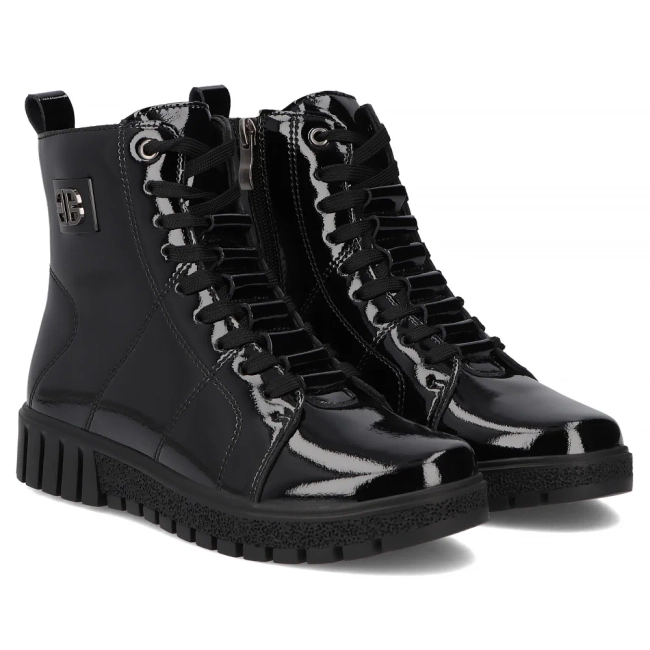 Skórzane trzewiki Filippo DBT7273/25 BK czarne