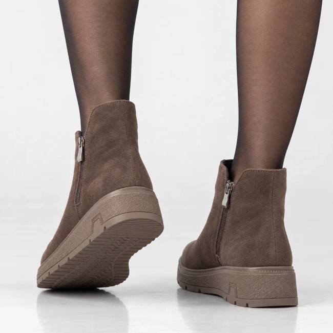 Leather wedge ankle boots Filippo DBT8058/26 D BR brown