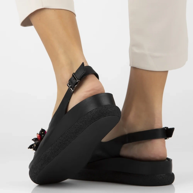 Leather sandals Filippo DS6983/25 BK black