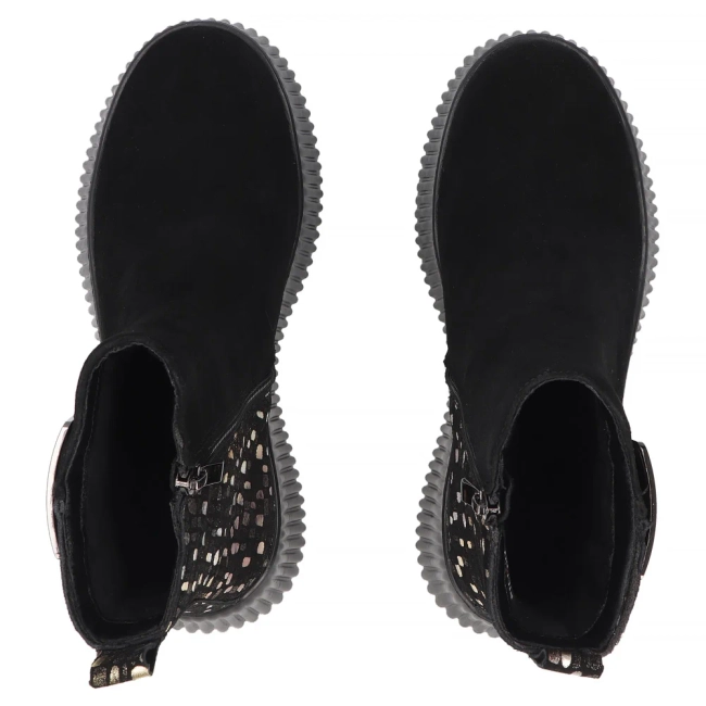 Leather platform ankle boots Filippo DBT7268/26 BK GO black