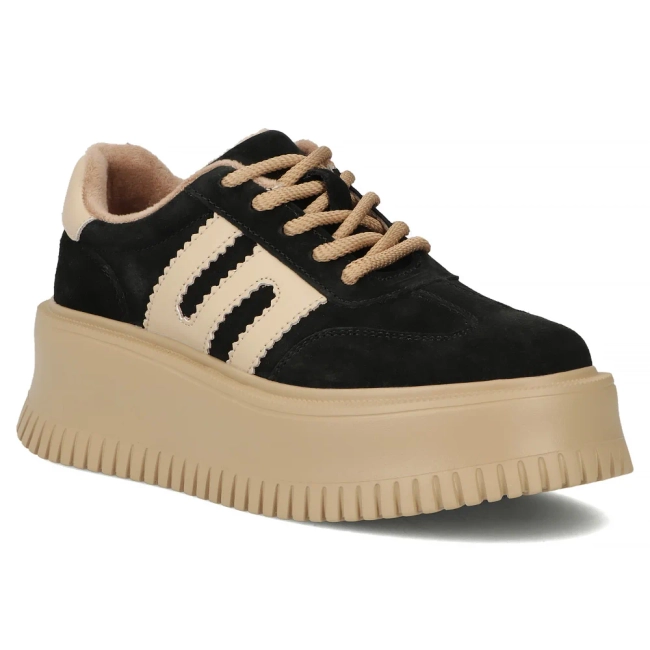 Leather sneakers Filippo DP7111/25 BK black