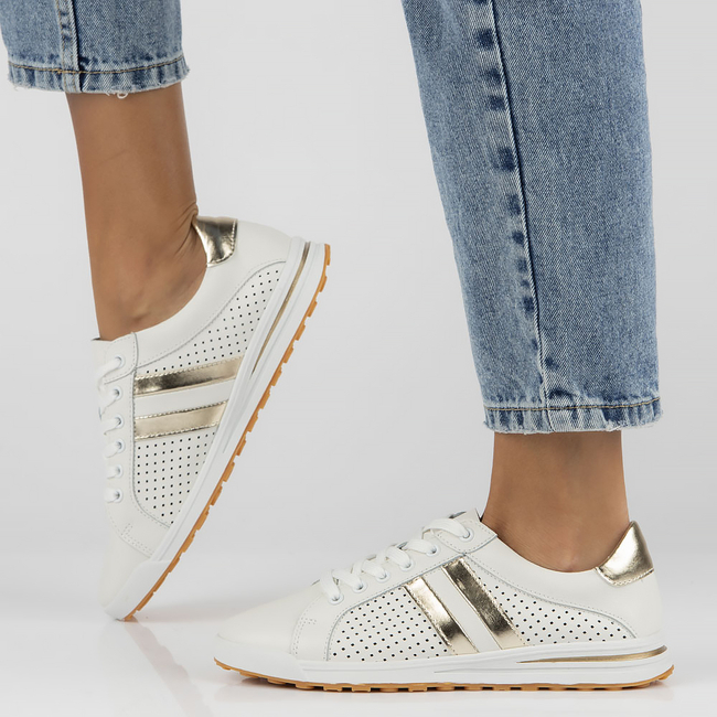 Leather shoes Filippo DP4477/23 WH GO white