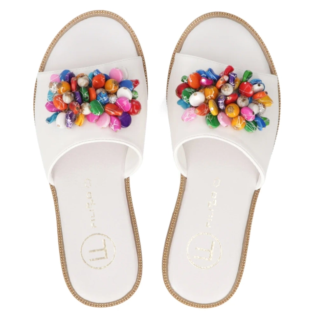 Klapki Filippo DK6233/25 WH białe