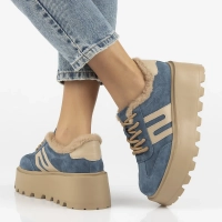 Skórzane sneakersy Filippo DP7110/25 BL niebieskie