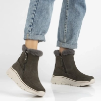 Skórzane botki botki na platformie Filippo DBT7291/25 GR szare