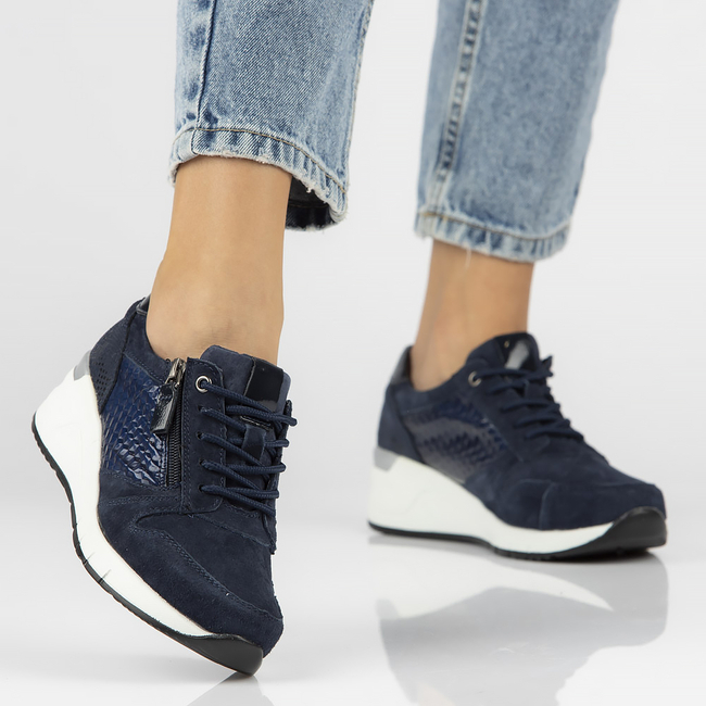 Leather Sneakers Filippo DP2052/21 NV navy blue