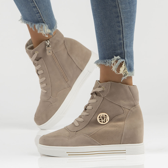 Skórzane Sneakersy Filippo DBT3552/22 BE beżowe