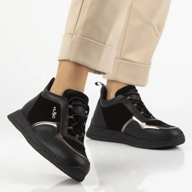 Leather sneakers Filippo DP7406/25 BK black