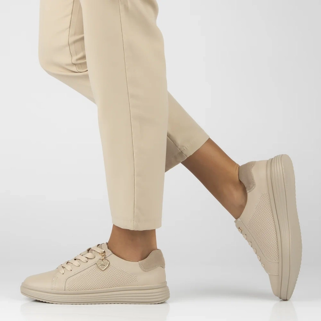 Leather sneakers Filippo DP6860/25 BE beige
