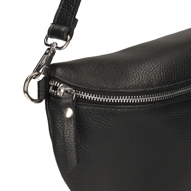 Black leather crossbody bag Toscanio F181