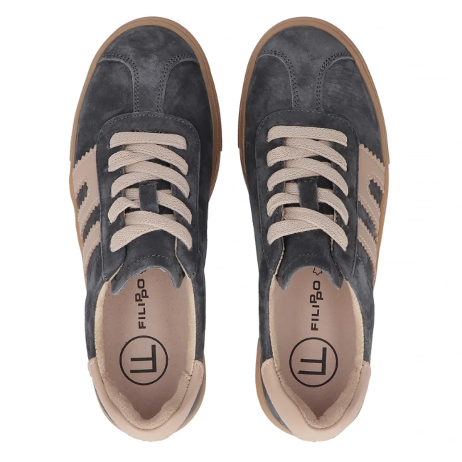Skórzane sneakersy Filippo DP6798/25 GR BE szare