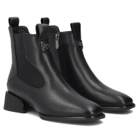 Skórzane botki na obcasie Filippo DBT8136/26 BK czarne