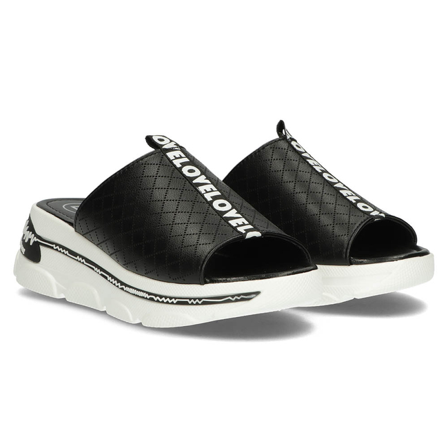 Leather slippers Filippo DK3679/22 BK black