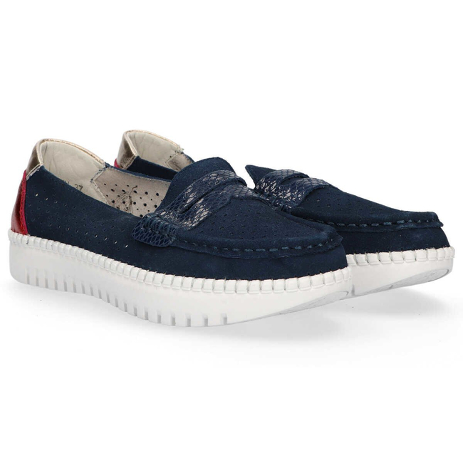 Skórzane półbuty Filippo DP1413/20 NV granatowe