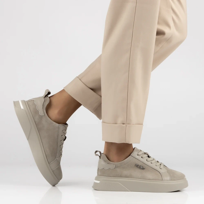 Skórzane sneakersy Filippo DP4580/24 BE szare