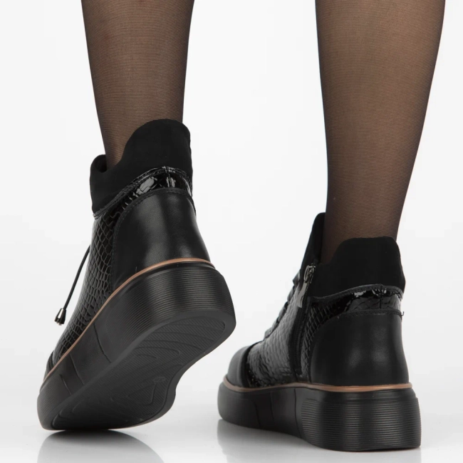 Leather ankle boots Filippo DBT7420/25 BK black