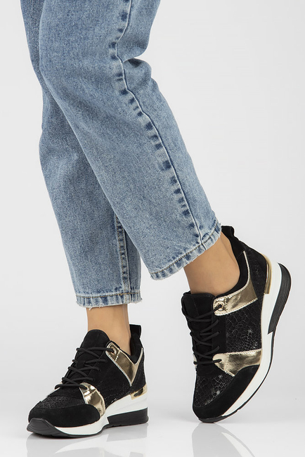 Leather sneakers Filippo DP3170/21 GO black gold