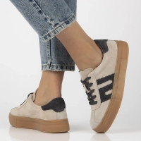Skórzane sneakersy Filippo DP6798/26 BE GR beżowe