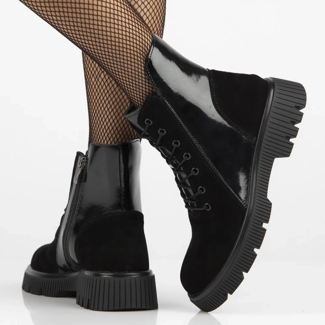 Leather ankle boots DBT6385/24 BK black