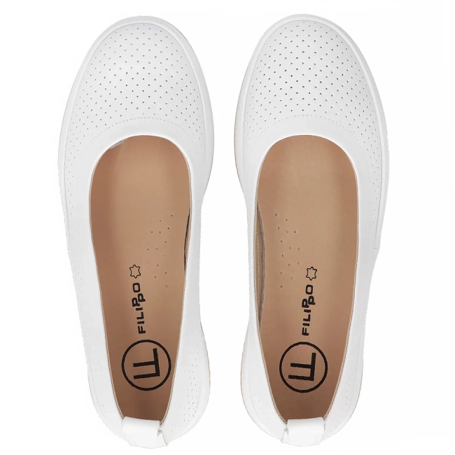 Leather ballerinas Filippo DP7008/25 WH white