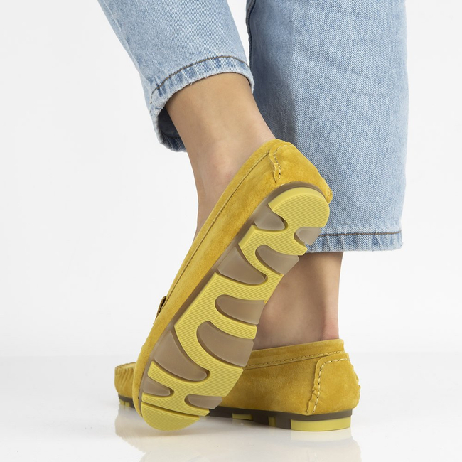 Skórzane mokasyny Filippo DP1202/21 YL żółte