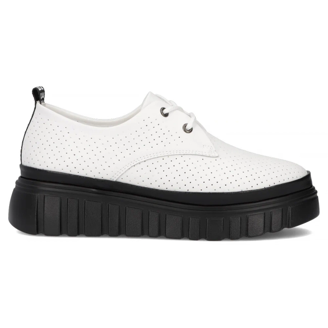 Leather sneakers Filippo DP6846/25 WH BK white