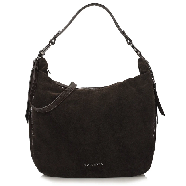 Leather handbag Toscanio G107 dark brown