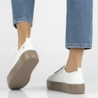 Leather sneakers Filippo DP6116/26 WH BE white-beige