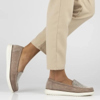 Skórzane mokasyny Filippo DP6759/25 BE beżowe