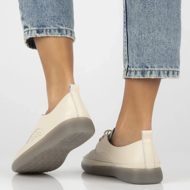 Skórzane półbuty Filippo DP6788/25 BE beżowe