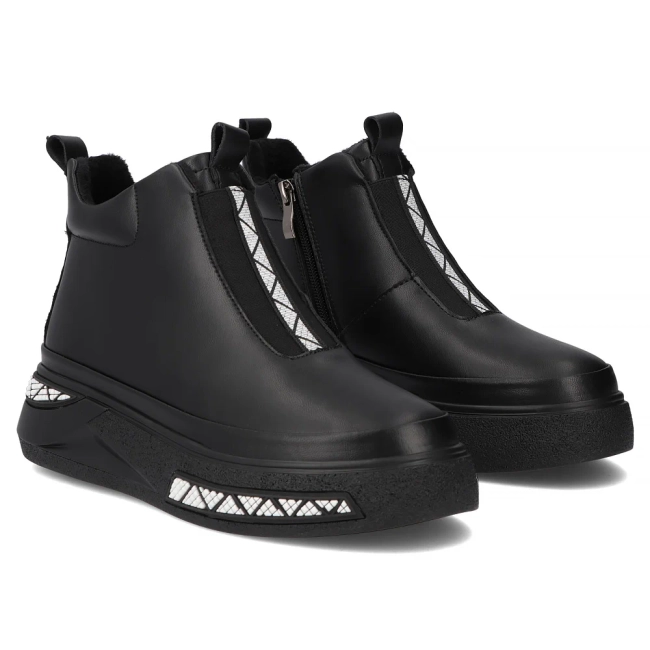 Leather ankle boots Filippo DBT7277/25 BK black