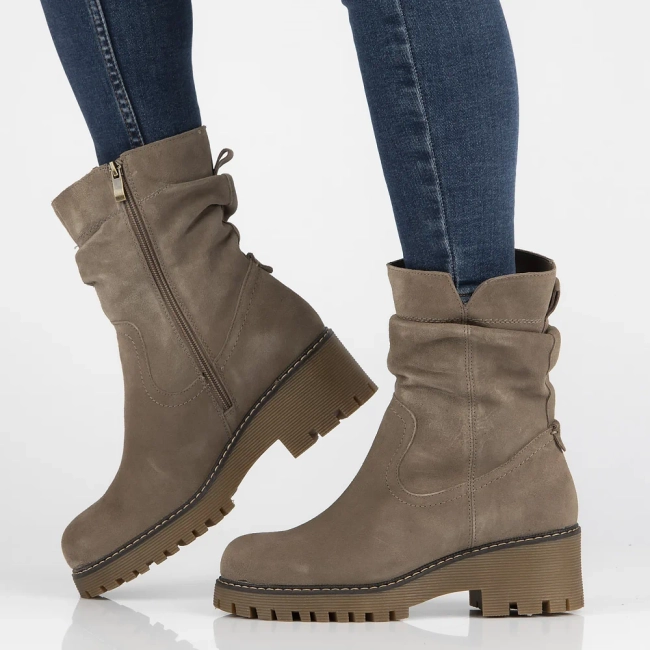 Skórzane botki Filippo DBT6402/24 TP taupe