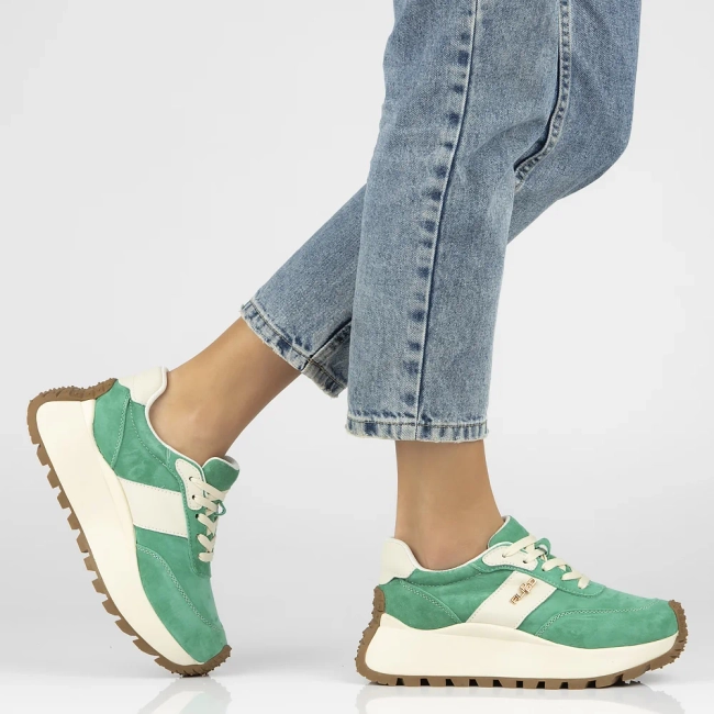 Skórzane sneakersy Filippo DP6785/25 GE zielone