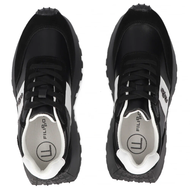 Skórzane sneakersy Filippo DP6785/25 BK BK czarne