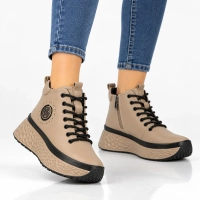 Leather platform ankle boots Filippo DBT7998/26 TP taupe