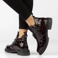 Leather ankle boots Filippo DBT7989/26 BG burgundy