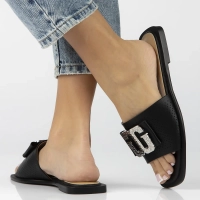 Leather flip-flops Filippo DK6985/25 BK black