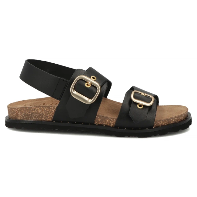 Leather sandals BOLUS-252 NAPA NEGRO black