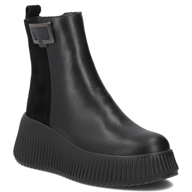 Leather platform ankle boots Filippo DBT7268/26 BK black