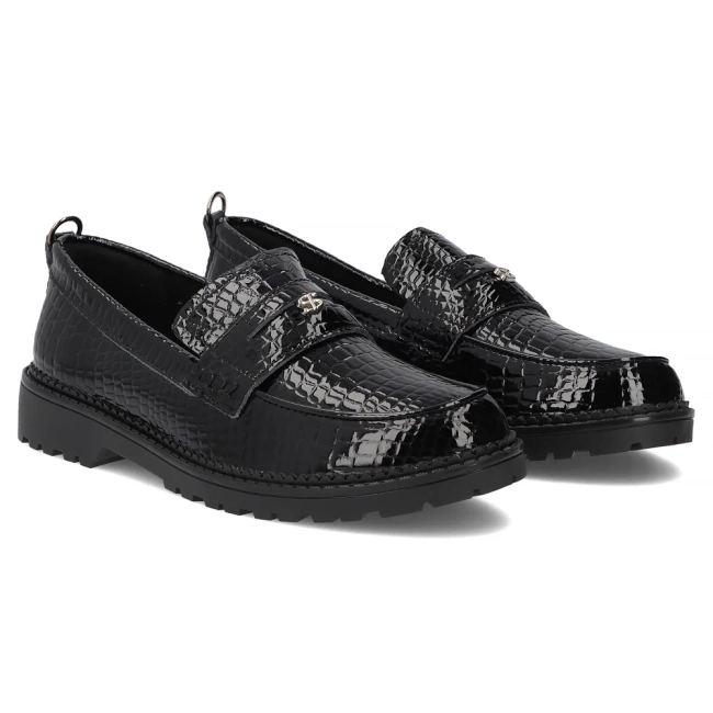 Leather shoes Filippo DP7409/25 BK CR black