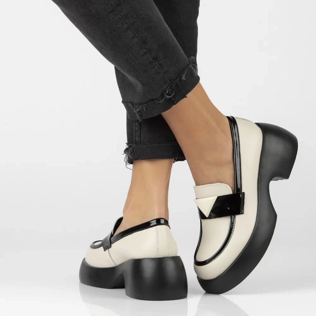 Leather shoes Filippo DP6477/24 BE BK beige-black