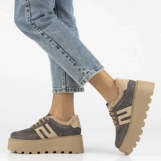 Leather sneakers Filippo DP7110/25 TP Taupe