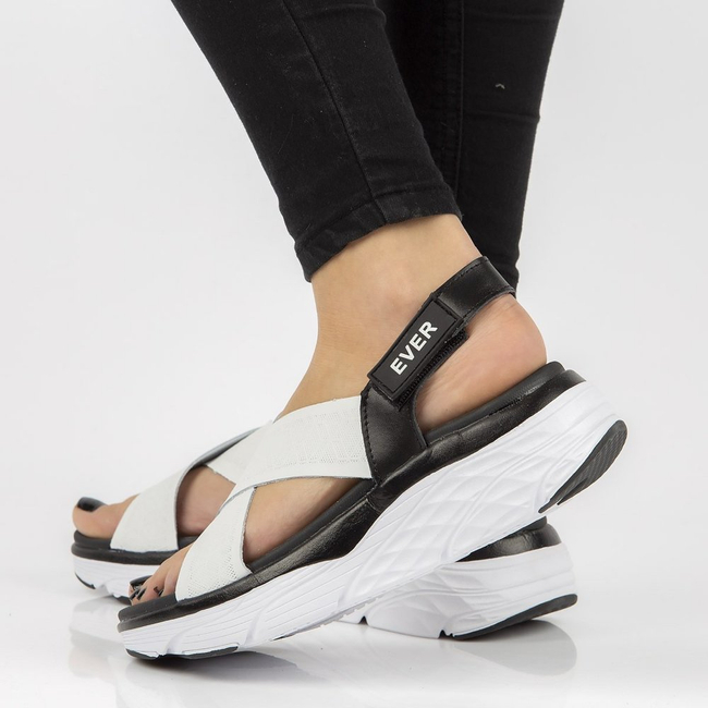 Leather sandals Filippo DS2015/21 WH/BK black and white