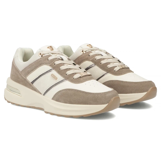 Skórzane sneakersy Filippo DP7772/26 BE BR beżowe