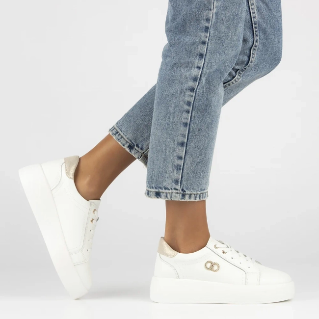 Leather sneakers Filippo DP6721/25 WH white