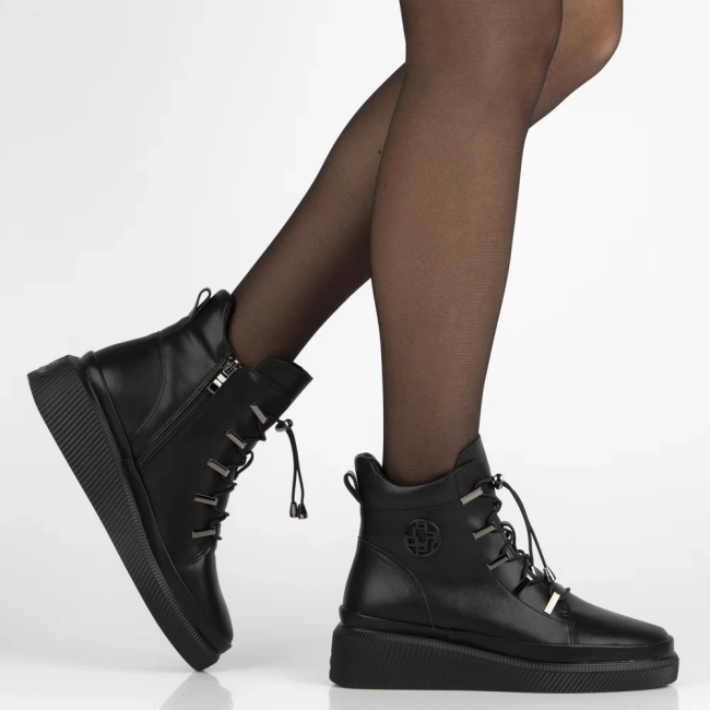 Leather ankle boots Filippo DBT7416/25 BK black