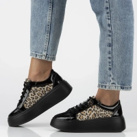 Leather sneakers Filippo DP7282/25 BK LEO black