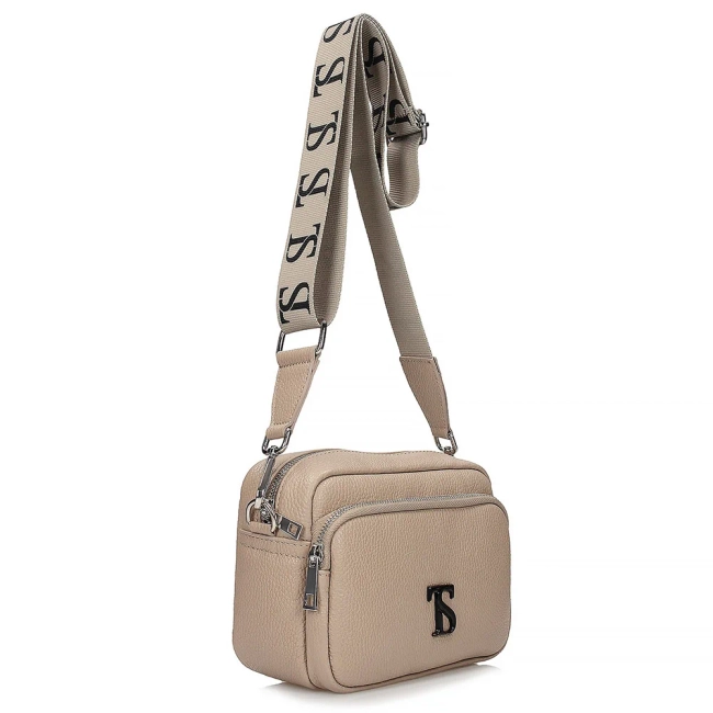 Leather handbag Toscanio F152 beige