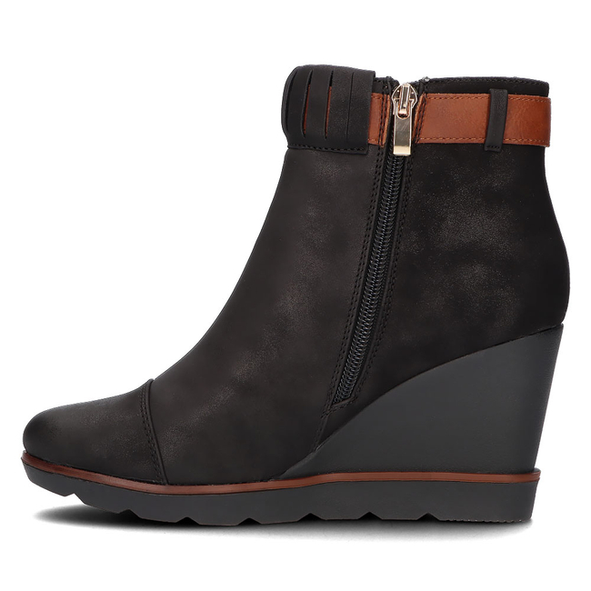 Botki na koturnie Filippo DBT450/22 BK czarne