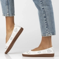 Skórzane baleriny Filippo DP6831/25 WH białe